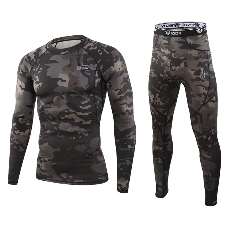 ESDY new men's tactical underwear suit wholesale elastic outdoor sports riding clothing manufacturers tight suction sweat