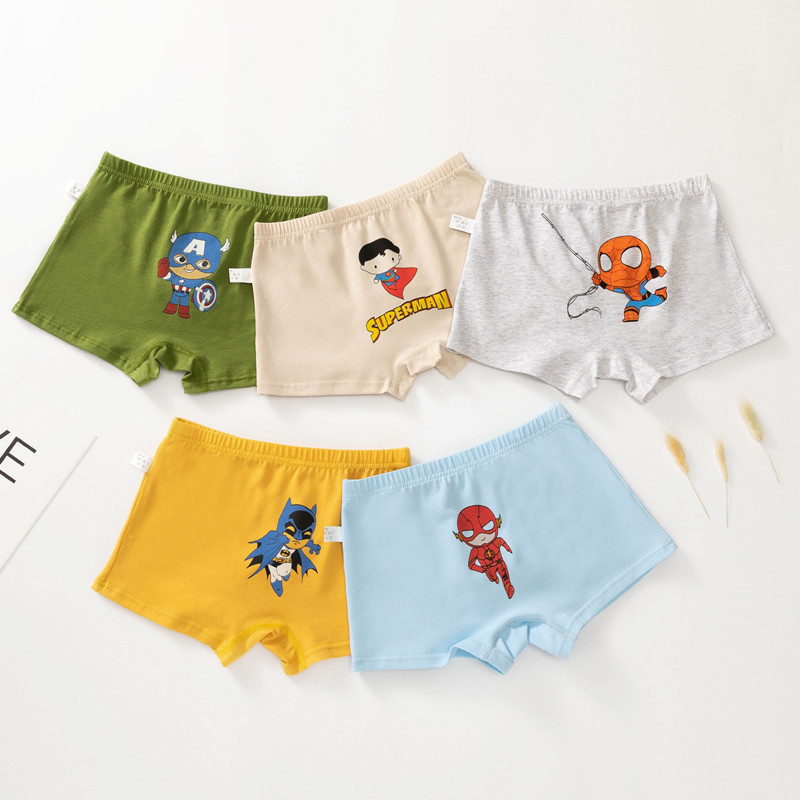 Children's Underwear Boys' Boxer Cotton Class A Cotton Boxer Shorts Baby Boys Middle and Big Children 6-12 Years Old Shorts