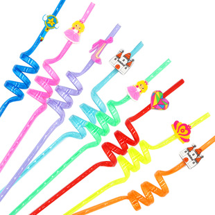 Space Straw Princess Straw Panda Straw Party Gift Reusable Plastic Straw