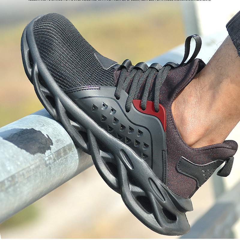 Cross-border Fly-woven Breathable Labor Protection Shoes Men's Anti-smashing and Anti-piercing Work Shoes in Autumn and Winter Steel Toe Safety Shoes Protective Shoes