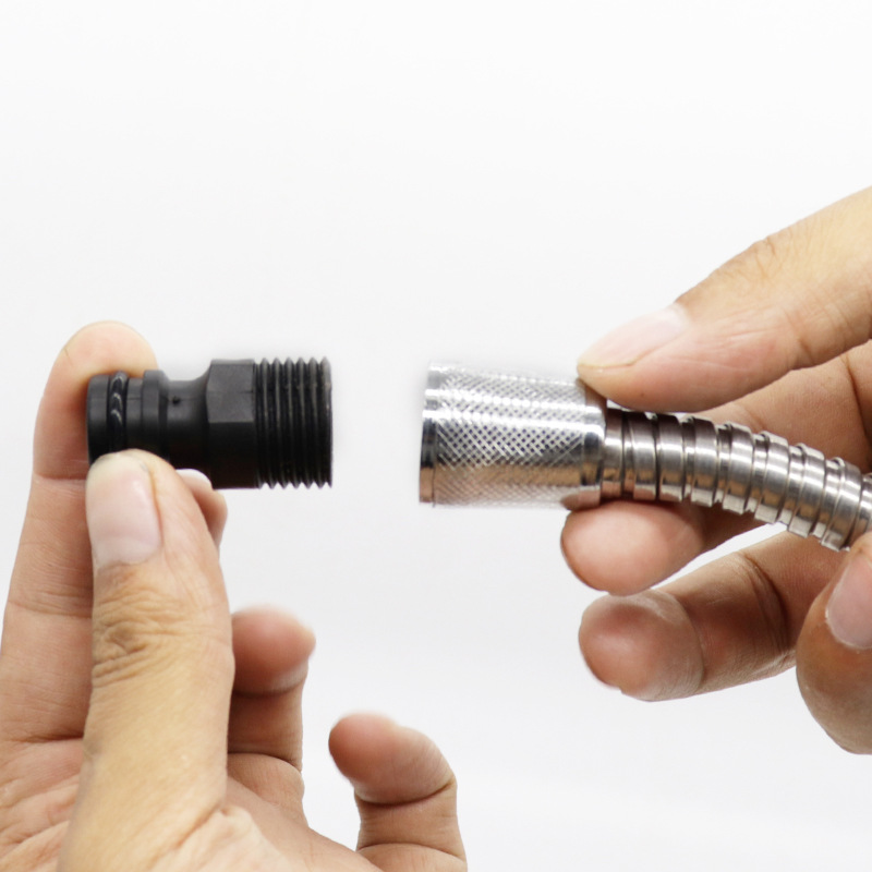 External 4 external Filar shower pipe angle valve nozzle threaded faucet water hose quick-change joint nipple 1/2