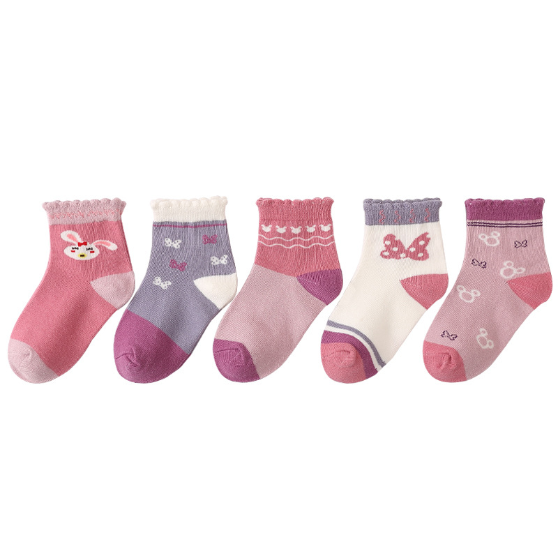 Children's socks spring and autumn thin combed cotton tube socks boys and girls wholesale cartoon children's college students socks