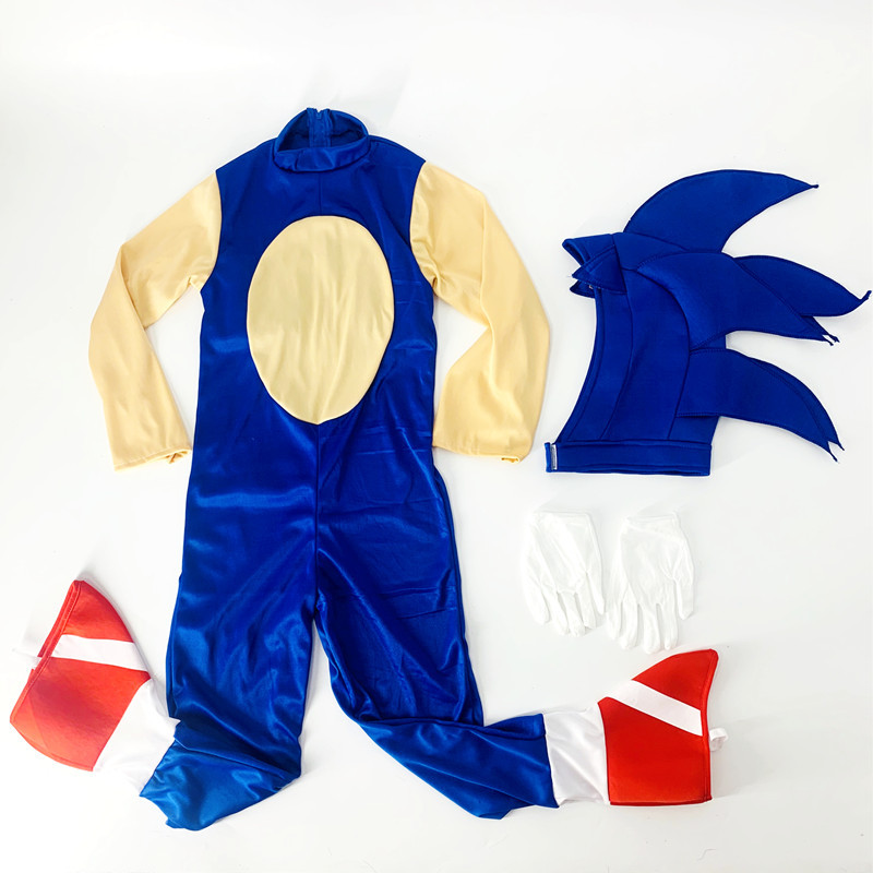 Halloween costume hedgehog blue Sonic costume Super Sonic boy Sonic performance costume