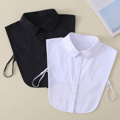 2023 Korean Style New White Shirt Fake Collar Round Collar Doll Collar Accessories Collar Shirt Fake Collar Women Black B8 White B9