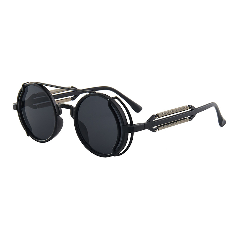 2020 new PC sunglasses steampunk double spring leg glasses fashion trend sunglasses cross-border round manufacturers