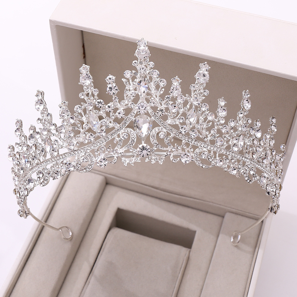 New Wedding Crown Tiara Bride Atmospheric European and American Luxury Rhinestone Wedding Dinner Wedding Styling Crown