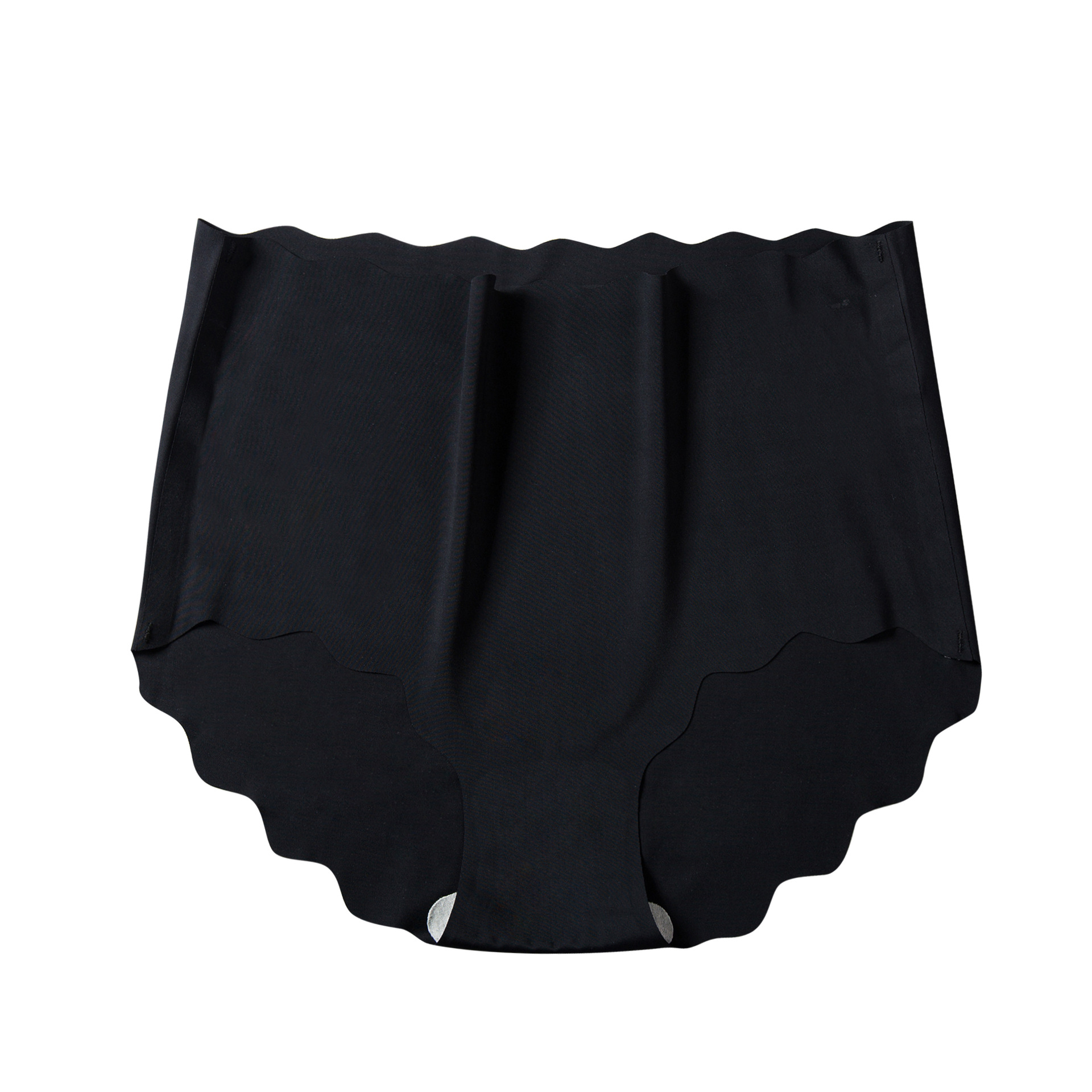 Ice Silk Traceless Ultra-thin Waved Girl's Underwear Solid Color Breathable Large Size High Waist One-piece Women's Briefs