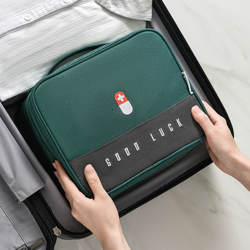 Shuochang Thickened Large Capacity Medicine Box Household Medicine Bag Portable Storage Bag Fabric Box Multifunctional Layered Medicine Box