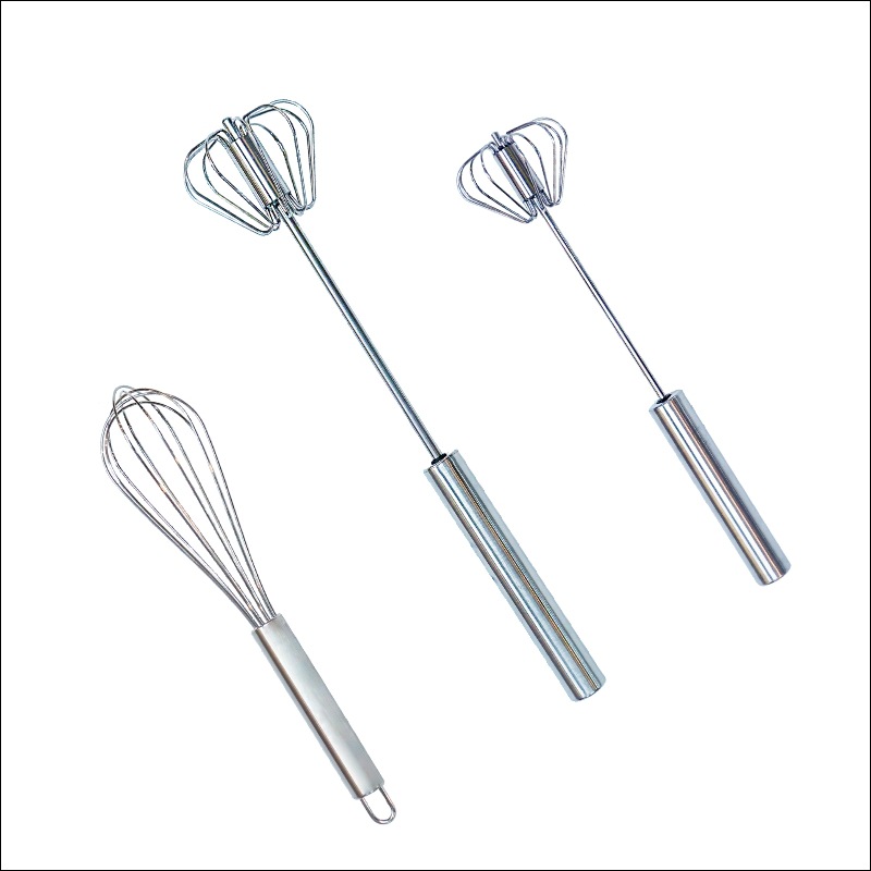 Wholesale manual eggbeater 10-inch stainless steel semi-automatic eggbeater handheld rotating eggbeater baking blender