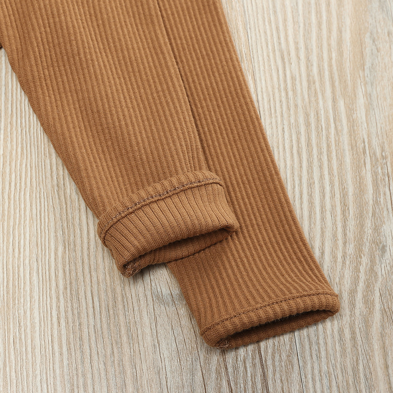 Spring and Autumn New Children's Pajamas Baby and Toddler Solid Color Pit Rowan Home Suit Baby's Autumn Clothes and Pants Underwear