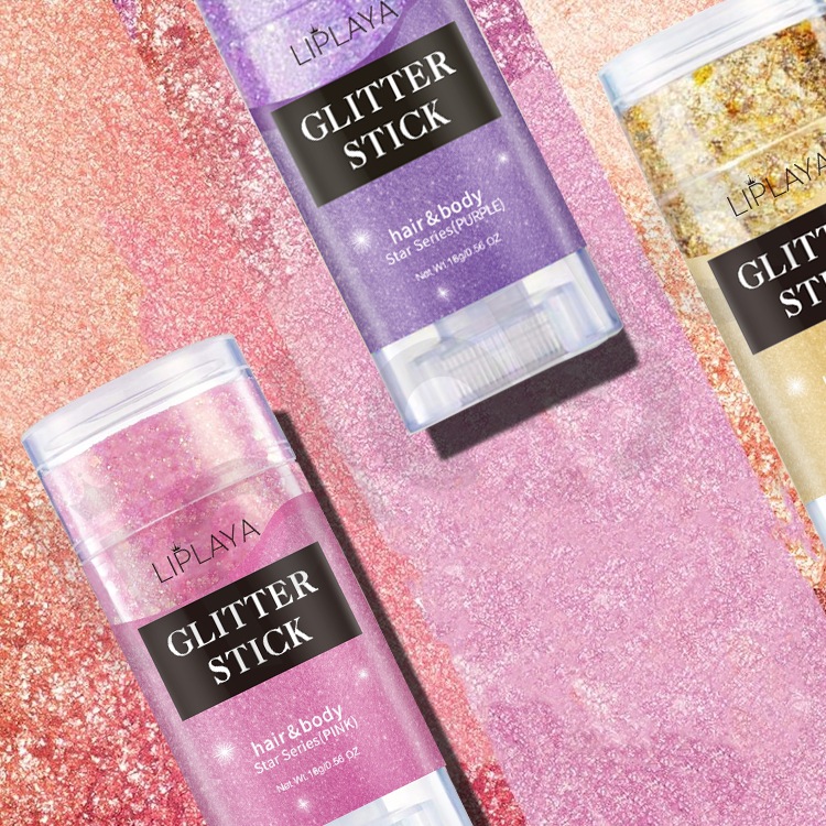 Flash stick tri-color phantom eye shadow convenient carrying body hair sequin cream GLITTER STICK