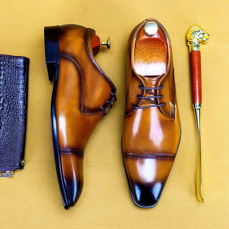 [vip for] three-joint leather shoes men's business formal wear genuine leather leather leather inner England handmade cross-border men's shoes
