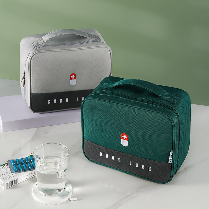 Shuochang Thickened Large Capacity Medicine Box Household Medicine Bag Portable Storage Bag Fabric Box Multifunctional Layered Medicine Box
