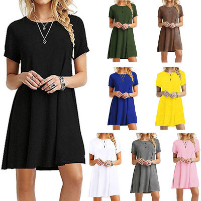 shopee Amazon European and American short sleeve dress wish explosions ebay women's new cross-border e-commerce hot sale