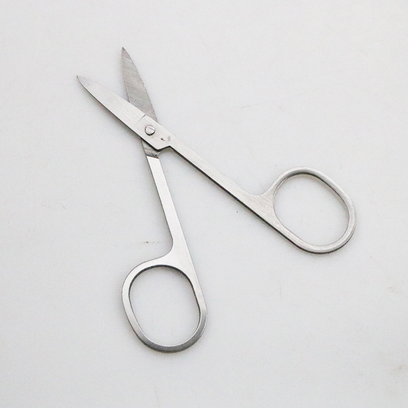 Stainless steel elbow eyebrow trimmer scissors double eyelid stickers small scissors pointed scissors nose hair eyebrow beauty scissors
