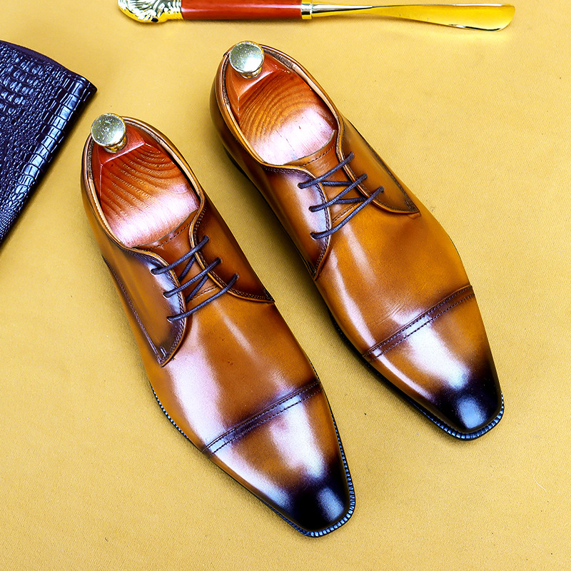 [vip for] three-joint leather shoes men's business formal wear genuine leather leather leather inner England handmade cross-border men's shoes