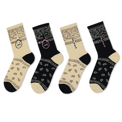 Travis Scott TS cashew flower grimace Cactus Jack socks men's fashionable cotton mid-tube socks women's wholesale