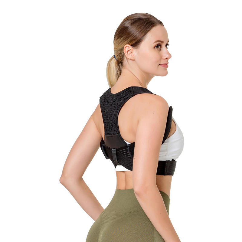Back Restraint Belt Open Shoulder Pad Adjustable Lightweight Invisible Inner Wear Mesh Breathable Fabric Restraint Belt