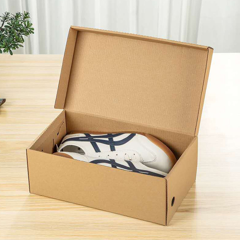 Kraft paper shoe box carton spot flip folding children men's and women's shoes e-commerce express shoe box packaging box wholesale