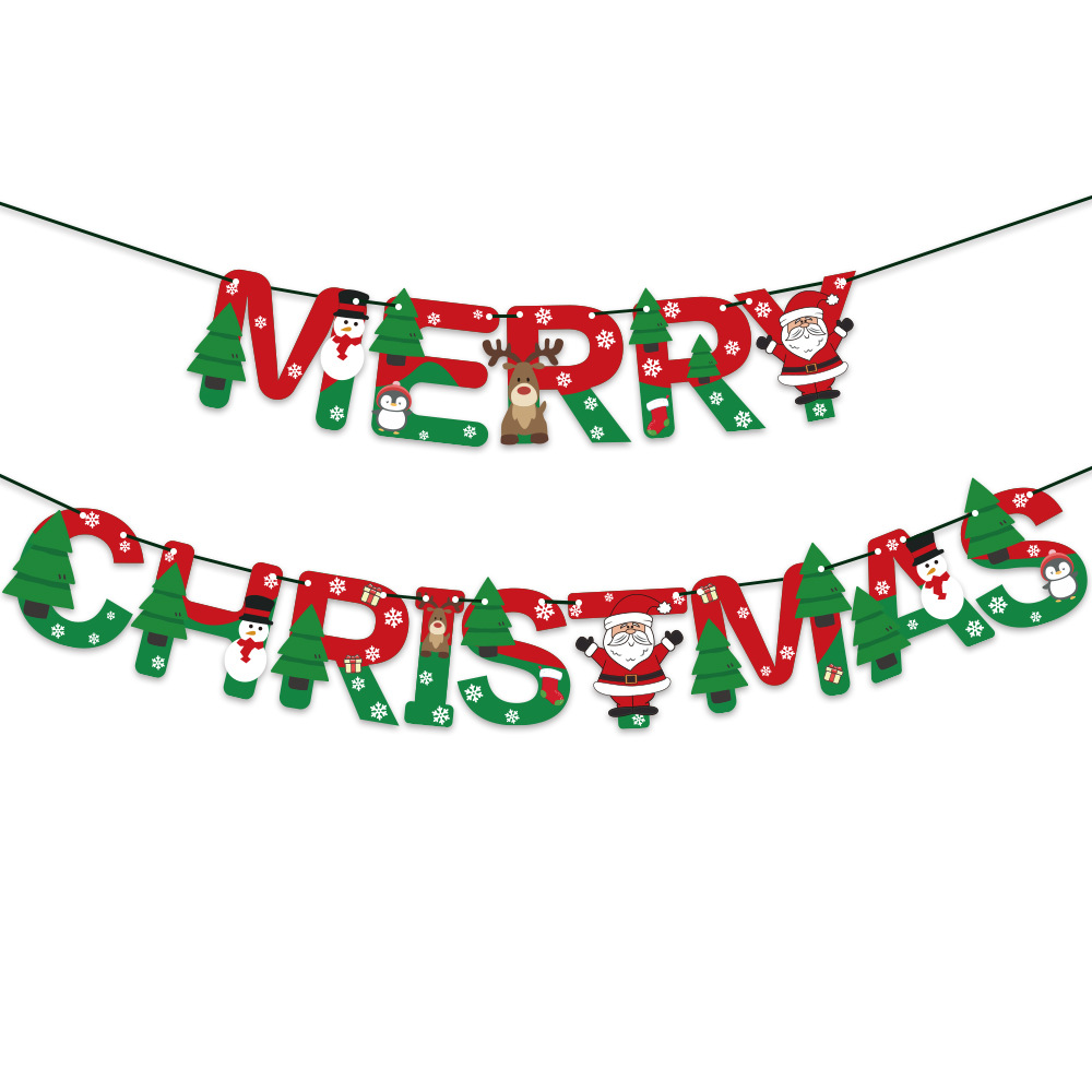 Christmas mall home hotel decoration balloon Santa Claus Christmas tree paper banner balloon set