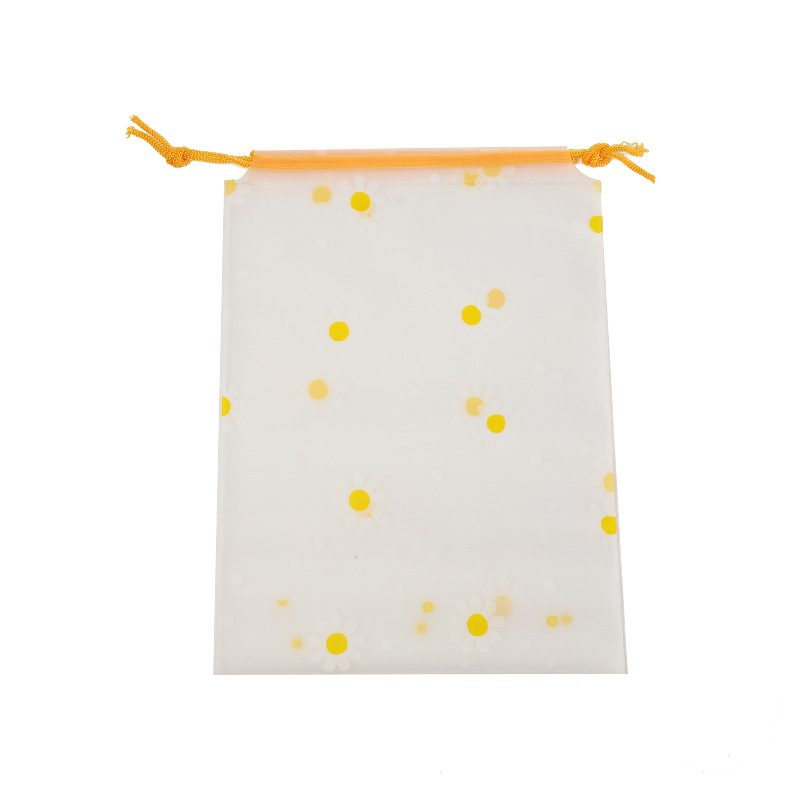 Drawstring drawstring bag travel frosted Daisy underwear socks shoes cosmetics storage bag transparent packaging bag