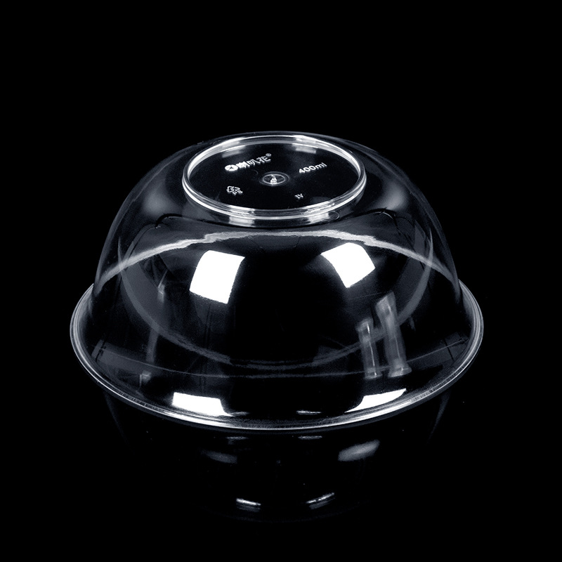 Труба цветок 400 мл Crystal Bowl горячий горшок PS жесткий пластик миска для риса Прозрачная Круглая Миска Для Супа мороженое десерт миска без крышки