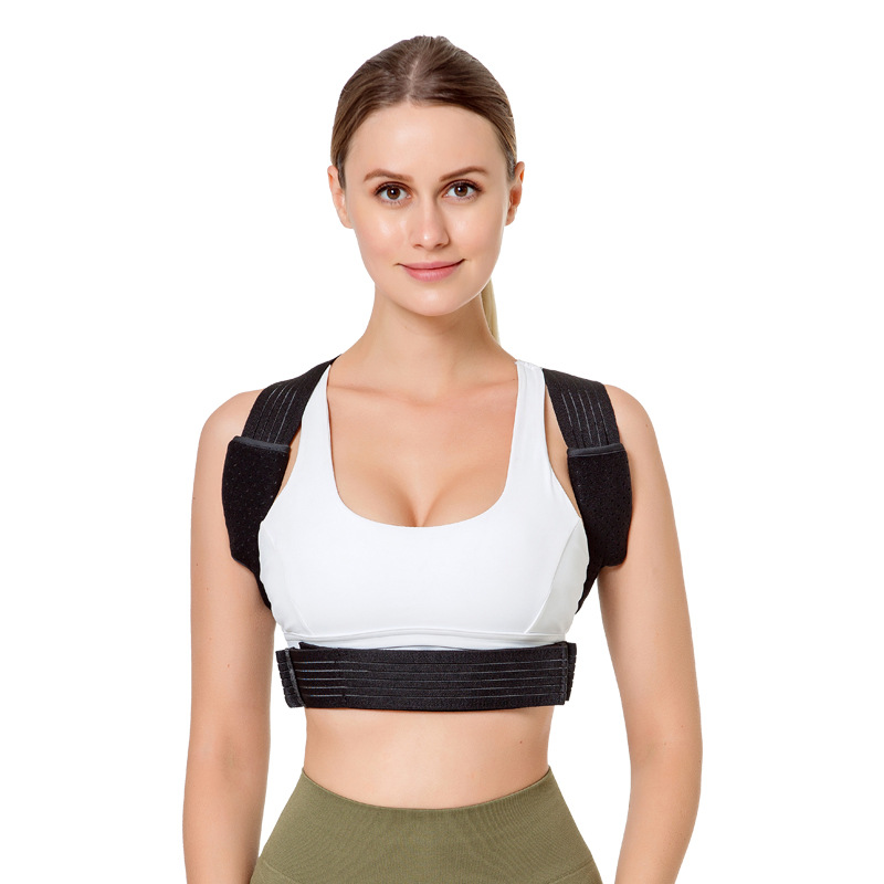 Back Restraint Belt Open Shoulder Pad Adjustable Lightweight Invisible Inner Wear Mesh Breathable Fabric Restraint Belt