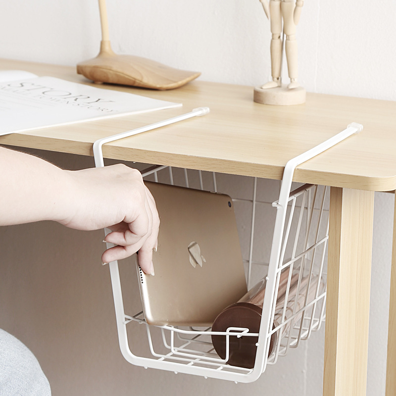 Wardrobe storage rack partition lower hanging basket kitchen cabinet storage rack office desktop storage basket