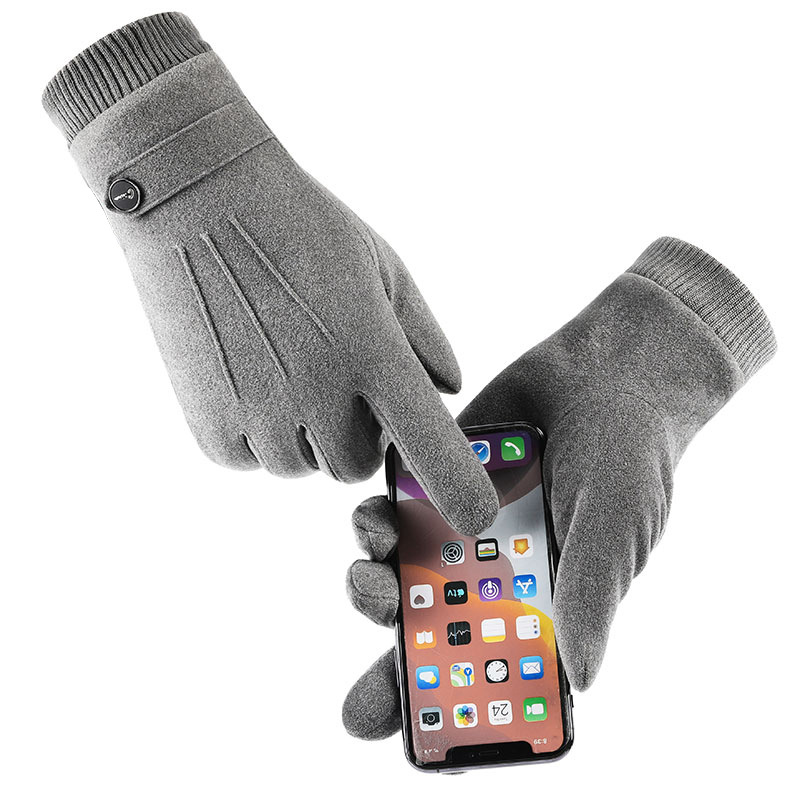 Warm Gloves Men's 0604 Autumn and Winter Fleece-lined Thickened Touch Screen Cycling Fleece-lined Outdoor Sports Cycling Gloves