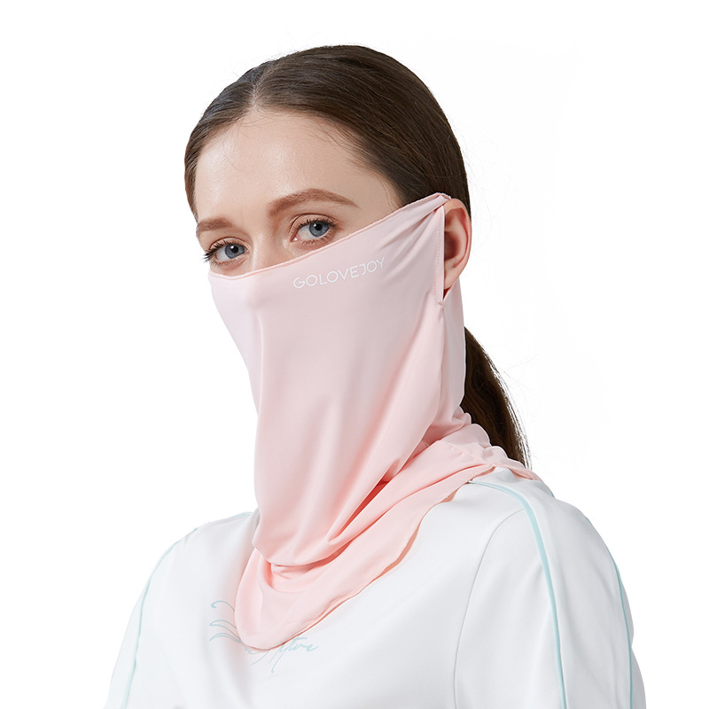 Women's Outdoor Cycling Sun Protection Face Mask. Neck Protection. Shades from Sunlight. Anti - ultraviolet. Icy Silk with Cooling Sensation. Ear - loop Style. Mouth Mask.