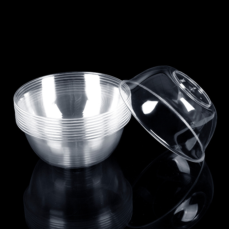 Труба цветок 400 мл Crystal Bowl горячий горшок PS жесткий пластик миска для риса Прозрачная Круглая Миска Для Супа мороженое десерт миска без крышки
