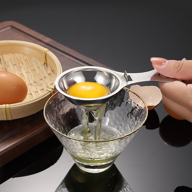 厂家直销430不锈钢鸡蛋分离器 跨境带耳蛋清蛋黄分离器烘焙小工具