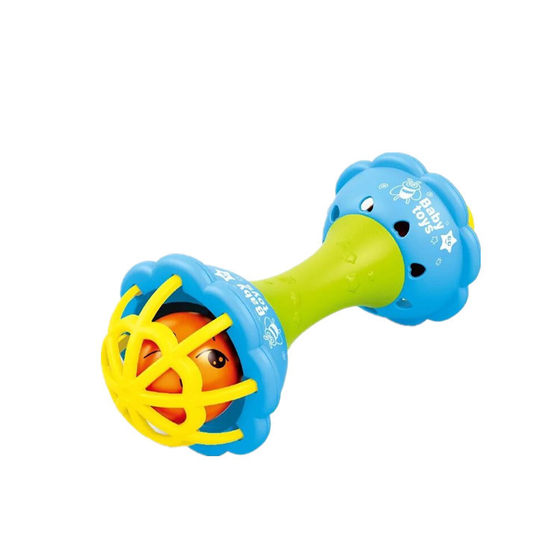 Baby's Hand-held Ball Rattle Fitness Soft Rubber Hand-held Rattle Fish String Tooth Gel Infant 0-1 Years Old Educational Toys Direct Selling