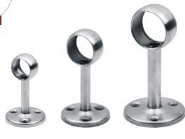 Stainless steel hollow core full-pass round-pass flange seat towel seat clothes pole holder tube holder wardrobe clothes tube drying tube holder