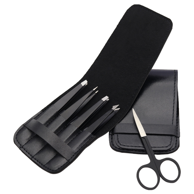 Cross-border tweezers plucking beard eyebrow clip eyebrow scissors eyebrow trim suit holster stainless steel eyebrow clip eyebrow trim tool