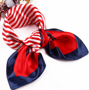 New casual 50cm small square silk imitation scarf square scarf coffee zebra pattern small silk scarf wholesale