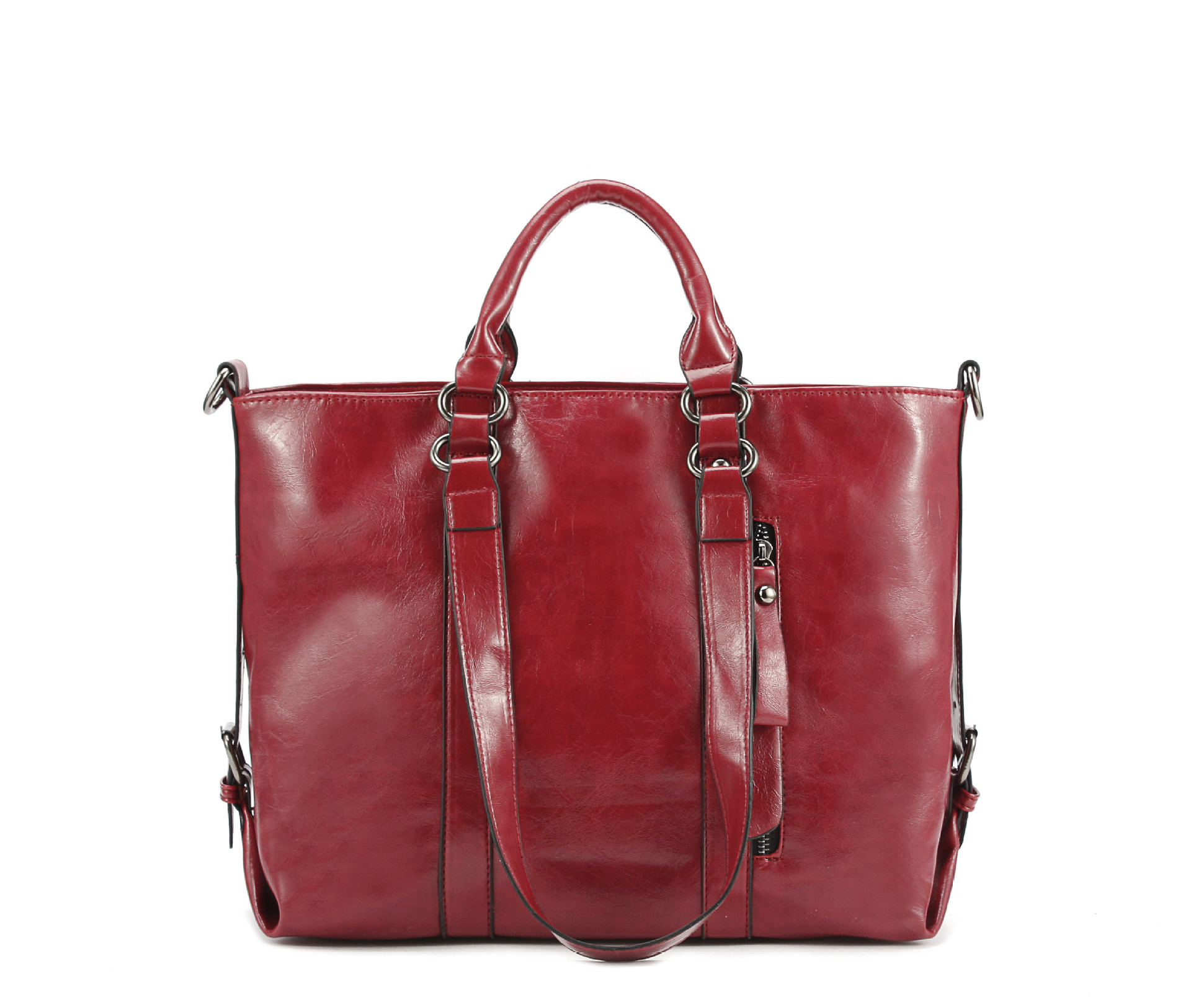 Guangzhou women's bag oil wax leather simple Motorcycle bag ladies hand shoulder diagonal bag a generation of hair