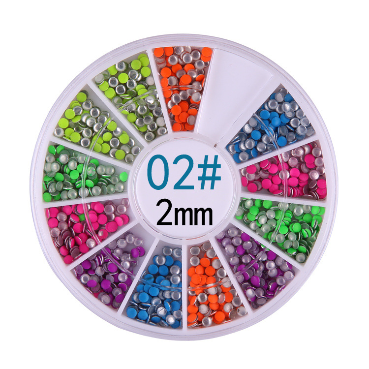 Nail jewelry fluorescent rivet candy color metal nest rivet rivet color nail drill 6 color mixed