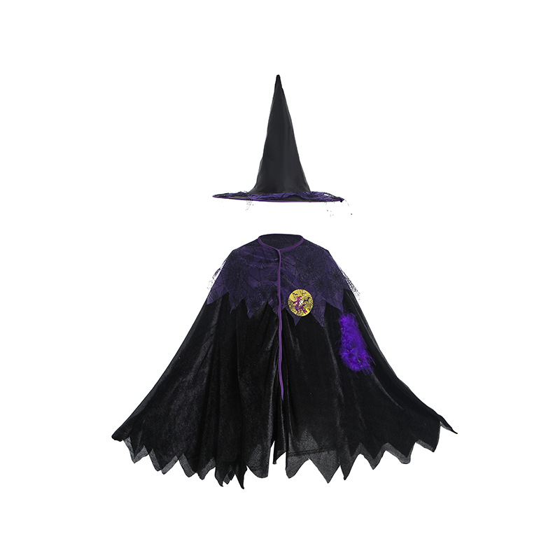 European and American Explosions Children's Halloween Cloak Witch cosplay Costume Cross-border Halloween Performance Costume Stage Costume