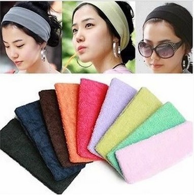 Factory direct supply candy color towel material hair band hair band Sports yoga/hair ring/headband hair accessories wholesale