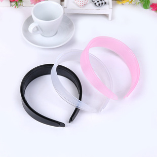 Factory Direct Sales Plastic Headband Headband Accessories Inner Belt Double Row Tooth Outer Flat Wide 3CM Wholesale Large Quantity Discount