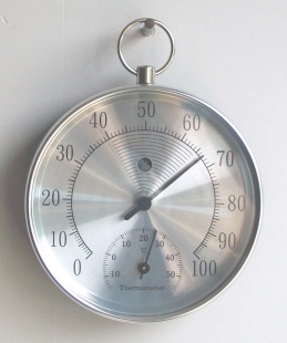 10CM-mounted Ring Wet Thermometer (silver Circle Silver Surface), Temperature and Humidity Meter