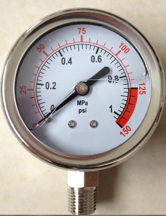 Pipeline installation water treatment equipment pure water equipment oil-filled shock-resistant vertical radial pressure gauge