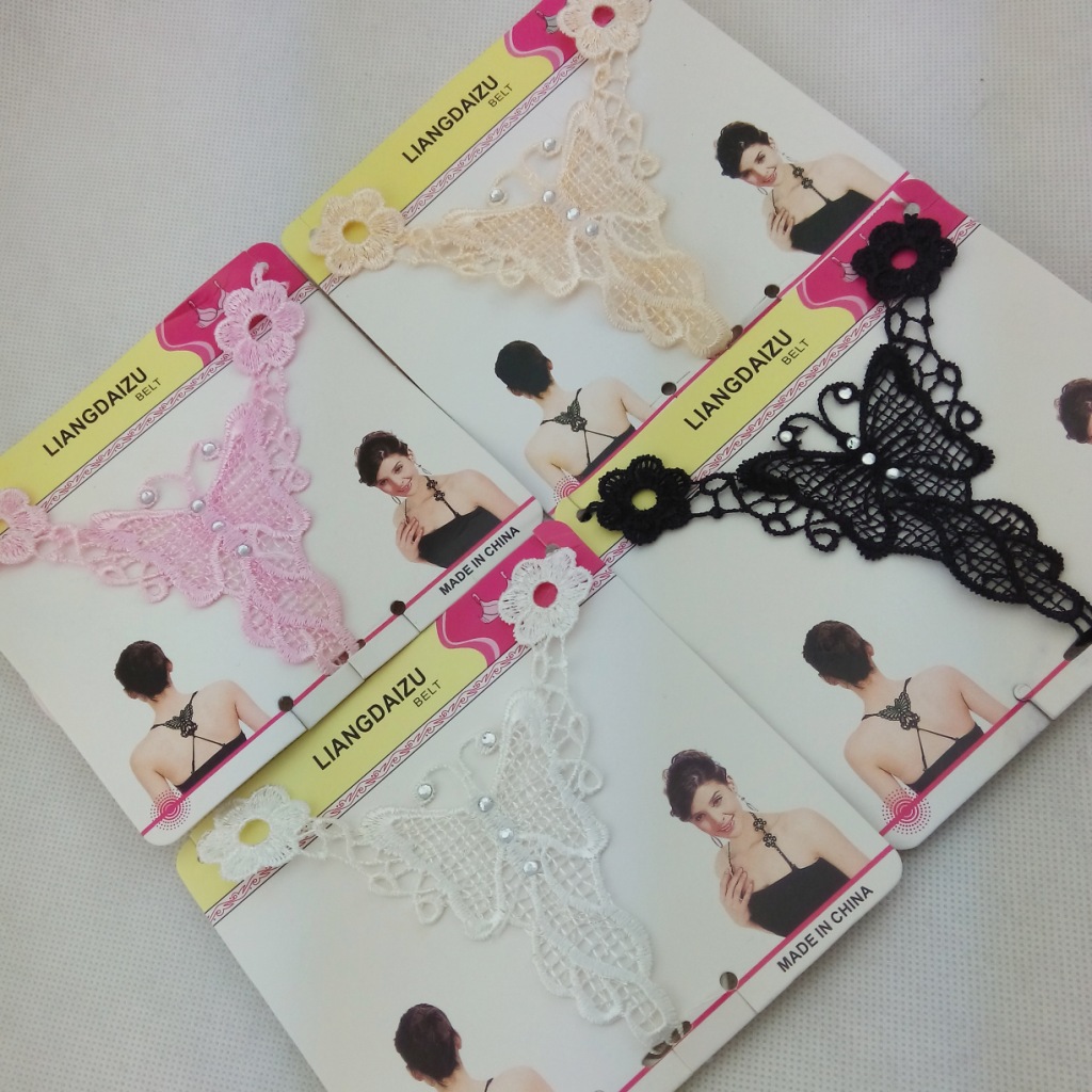 Back Big Butterfly Sexy Bra Shoulder Strap Drilling Cloth Strap Lengthen Buckle Translucent Underwear Shoulder Strap Factory Direct Supply