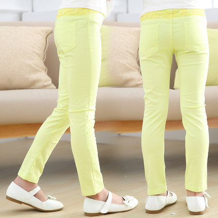 Girls' Pencil Pants Spring and Summer Thin Children's Summer Outer Skinny Pants Tight Stretch Candy Color Children's Leggings