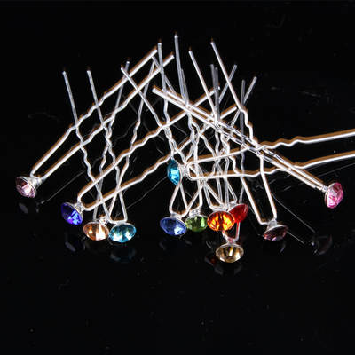 Single Diamond Korean bride headdress hair accessories U-shaped hair pin hairpin diamond factory outlet