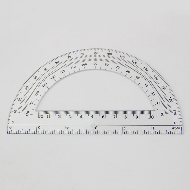 透明 180 度半円形プラスチックカラフルな角度定規描画文具 15 センチメートル角度測定器事務用品|undefined