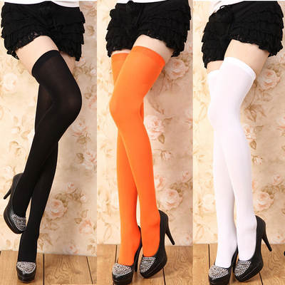 Foreign Trade Women Velvet Students Over-the-Knee Socks High Stockings Stockings Thin Leg JK Black Silk Thigh Socks