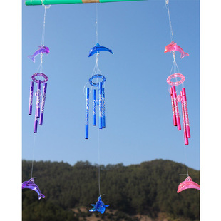 Creative plastic wind chime decorations pendant metal tube dolphin small wind chime ornaments pastoral wedding cross-border gifts