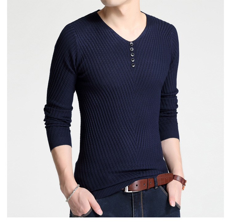 2022 new spring and autumn V-neck thin pullover Korean men's sweater base men's sweater manufacturers wholesale